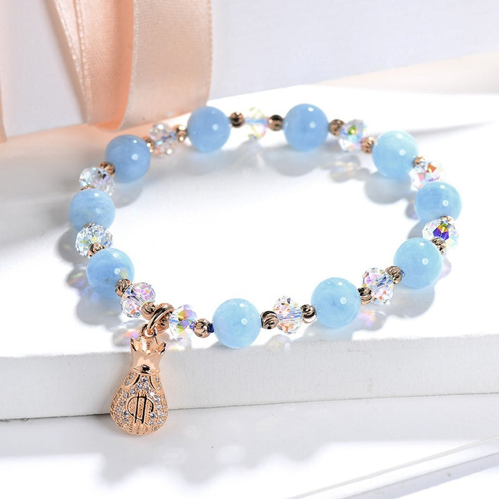 Ocean Mystery Natural Aquamarine Crystal Bracelet