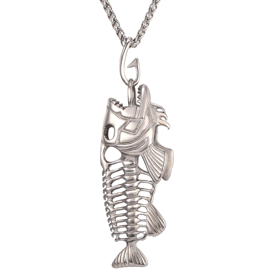 Fish bone necklace titanium steel jewelry necklace