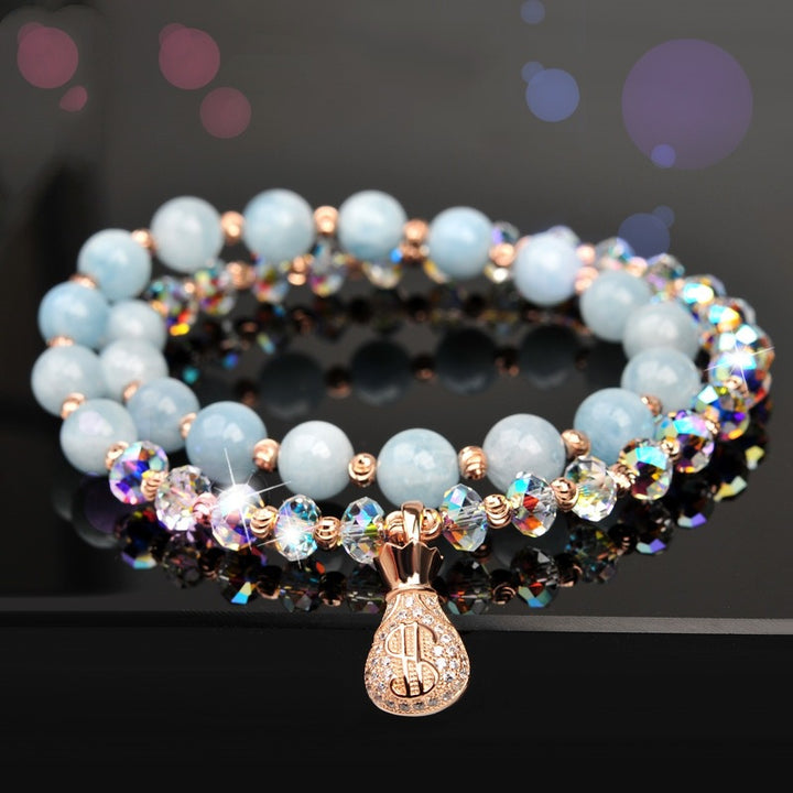 Ocean Mystery Natural Aquamarine Crystal Bracelet