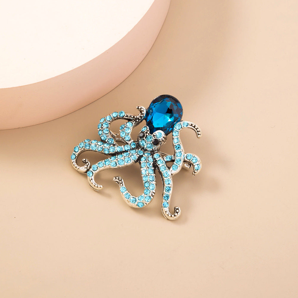 Simple Ocean Octopus Temperament Brooch Retro